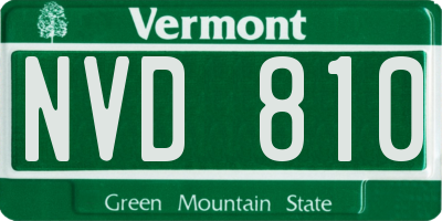 VT license plate NVD810