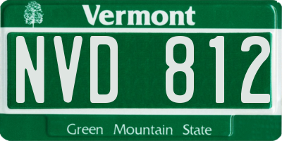 VT license plate NVD812