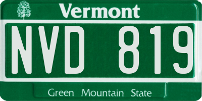 VT license plate NVD819