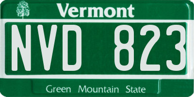 VT license plate NVD823