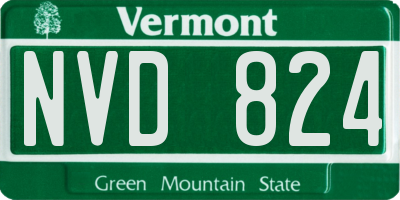 VT license plate NVD824