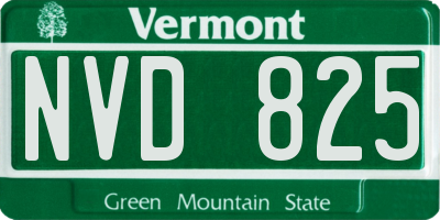 VT license plate NVD825