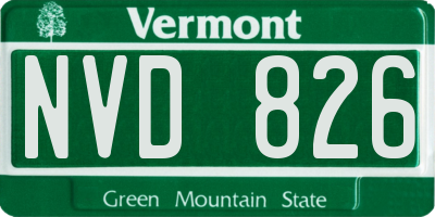 VT license plate NVD826