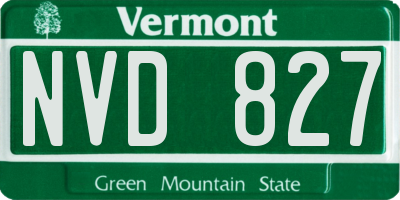 VT license plate NVD827