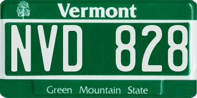 VT license plate NVD828