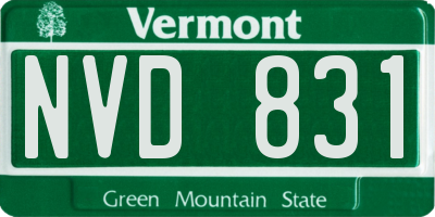 VT license plate NVD831