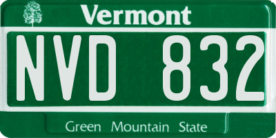 VT license plate NVD832