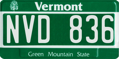 VT license plate NVD836