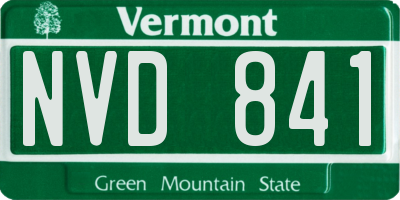 VT license plate NVD841