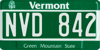 VT license plate NVD842