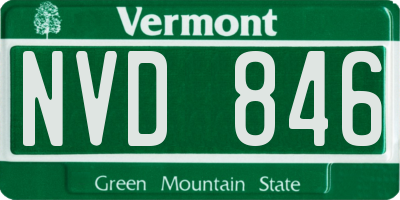 VT license plate NVD846