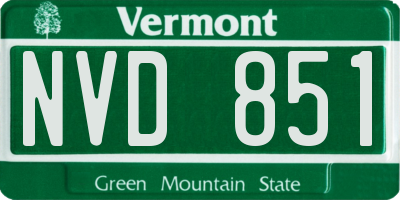 VT license plate NVD851