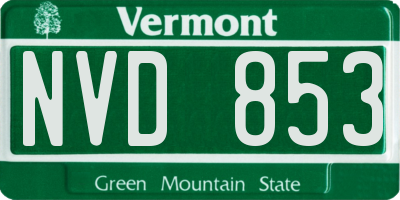 VT license plate NVD853