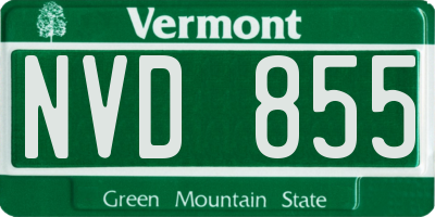 VT license plate NVD855
