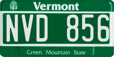 VT license plate NVD856
