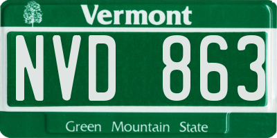 VT license plate NVD863