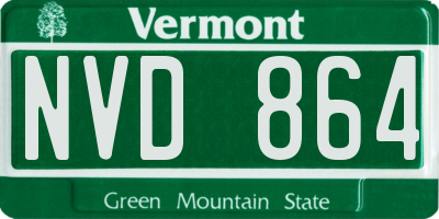 VT license plate NVD864