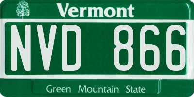 VT license plate NVD866