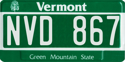 VT license plate NVD867