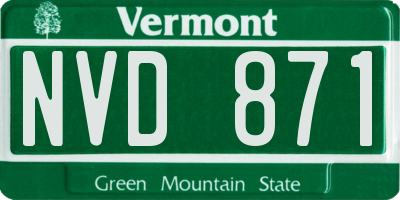 VT license plate NVD871