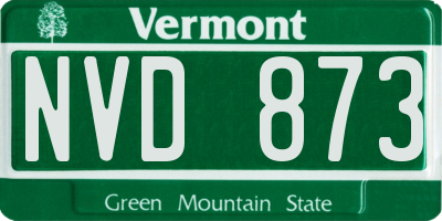 VT license plate NVD873