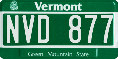 VT license plate NVD877