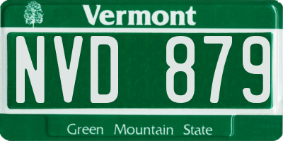 VT license plate NVD879