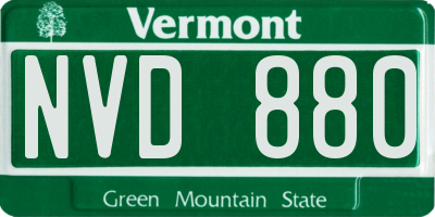 VT license plate NVD880