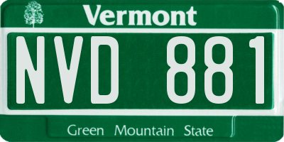 VT license plate NVD881
