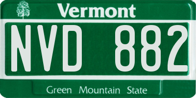 VT license plate NVD882
