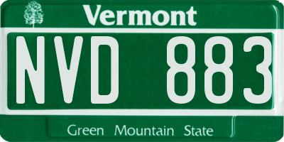 VT license plate NVD883