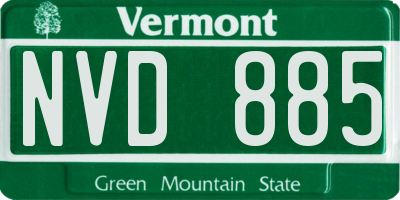 VT license plate NVD885