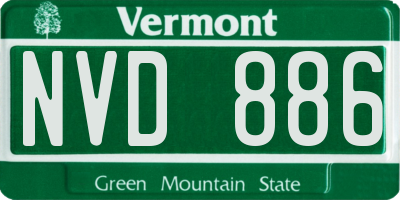 VT license plate NVD886