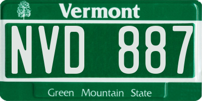 VT license plate NVD887