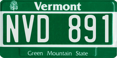VT license plate NVD891