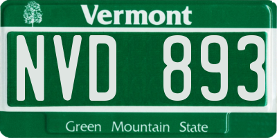 VT license plate NVD893