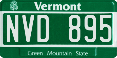 VT license plate NVD895