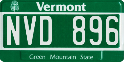 VT license plate NVD896