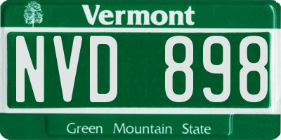 VT license plate NVD898