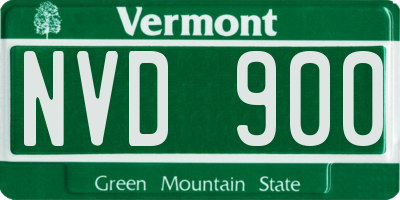 VT license plate NVD900