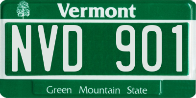 VT license plate NVD901
