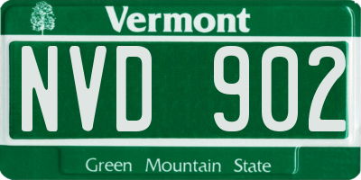 VT license plate NVD902
