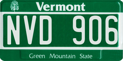 VT license plate NVD906