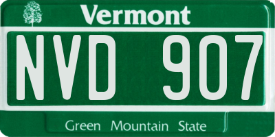 VT license plate NVD907