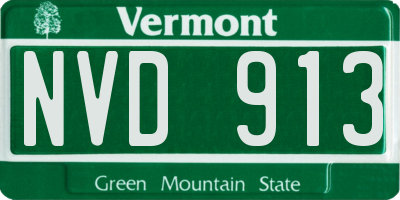 VT license plate NVD913