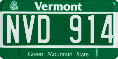 VT license plate NVD914