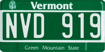 VT license plate NVD919