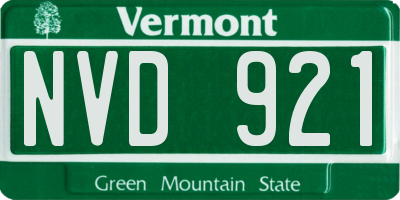 VT license plate NVD921