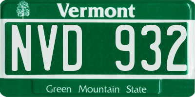 VT license plate NVD932