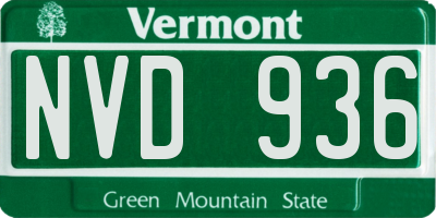 VT license plate NVD936